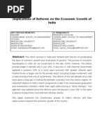 Implications of Reforms On The Economic Growth of India: Abstract