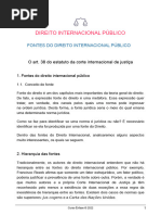 NT2UA1 - O Art. 38 Do Estatuto Da Corte Internacional de Justiça - Resumo