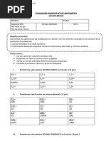 Evaluación Sumativa Decimales 8vo