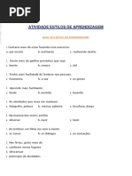 Atividade Estilos de Aprendizagem