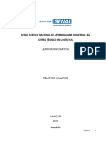 Relatório Analítico e Tabela de Indicadores Gestão de Suprimentos