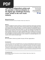 2023 Rise of Independent Artists and The Paradox of Democratisation in The Digital Age Challenges Faced