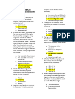 Maternal and Child Health Nursing Practice Questions With Rationale