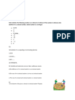 1st Term Revision Sheet Algebra