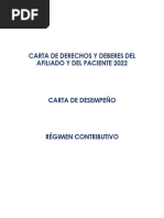 Carta de Derechos y Deberes, Régimen Contributivo 2022