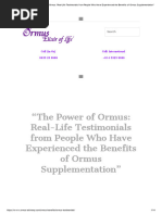 The Power of Ormus - Real-Life Testimonials From People Who Have Experienced The Benefits of Ormus Supplementation