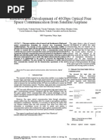 Research and Development of 40Gbps Optical Free Space Communication From Satellite/Airplane