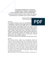 Spazi Di Potere Femminile Concessi Dalla Letteratura Elena e Penelope Come Modelli Educativi Antitetici