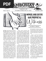 Witness: Words and Deeds Our Prophetic