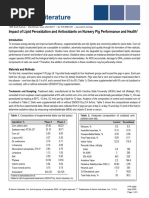 Impact of Lipid Peroxidation and Antioxidants On Nursery Pig Performance and Health