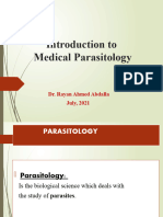 Introduction To Medical Parasitology