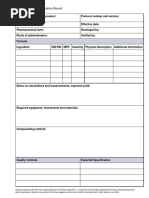 Resource Template 2 Master Formulation Record