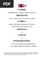 S14.S2 Tema 01 Tarea - Redacción Preliminar de Un Texto Argumentativo para La PC2