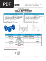 ARTICULO: 2458G Filtro " Y " Extremos Bridados: Flanged Ends " Y " Strainer