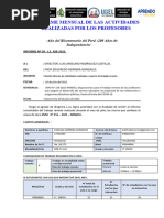 Informe Mensual de Las Actividades Realizadas Mes de Julio