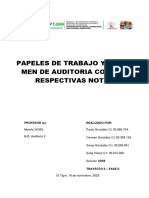 Papeles de Trabajo y Dictamen de Auditoria Con Sus Respectivas Notas