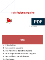 Transfusion Sanguine: Dr. Allam