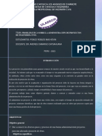 Problemática Sobre La Administración de Proyectos de Ingeniería Civil