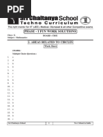 Work Sheet - 1 Areas Related To Circles