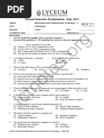 Grade 10 ICT English Medium Second Term Test Lyceum Internation School Paper Part 1 2021