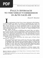 Paul Approach To The Great Commission in Acts 14 (David F Detwiler)