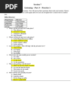 Listening - Part 3 - Practice 1 - Answer Key