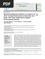 Residual Antibacterial Effects of A Mixture of Silver Nanoparticles/calcium Hydroxide and Other Root Canal Medicaments Against Enterococcus Faecalis