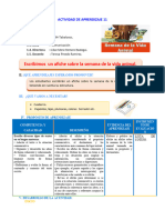 10-11-23-SESION COM. Escribimos Un Afiche Sobre La Semana de La Vida Animal.