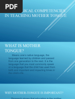 Pedagogical Competencies in Teaching Mother Tongue