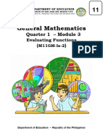 GenMath 11 - Q1 - Module 3 Evaluating Functions