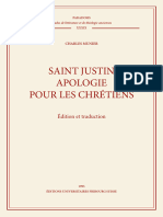 Paradosis 39 Munier Charles - Saint Justin Apologie Pour Les CHR Tiens Ed. Universitaires Impr. Saint-Paul 1995