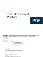 Tool Life Numerical Problems