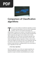 Comparison of Classification Algorithms