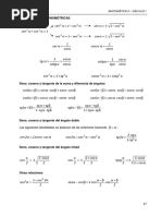 Tabla de Derivadas e Integrales, Identidades Trigonométricas