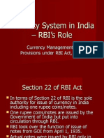 Currency System in India RBI Role