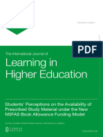 Students Perceptions On The Availability of Prescribed Study Material Under The New NSFAS Book Allowance Funding Model