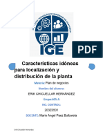 Características Idóneas para Localización y Distribución de La Planta