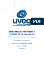 Seminario: El Propósito Y Sentido de La Educación