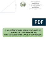 Plan Opérationnel de Contrôle de La Péripneumonie Contagieuse Bovine Au Cameroun