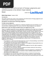 Recognition and Enforcement of Foreign Judgments and Arbitral Awards in The British Virgin Islands - Lexology