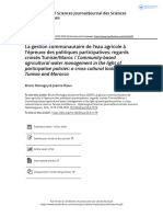 La Gestion Communautaire de L Eau Agricole L Preuve Des Politiques Participatives Regards Crois S Tunisie Maroc Community-Based Agricultural Wat