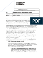 Circular Informativa Formato Devolución de Repuestos