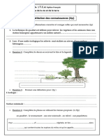 T.C.SC: Contrôle 1 Sciences de La Vie Et de La Terre I-Restitution Des Connaissances (8p)