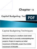 CH 10 Capital Budgeting Techniques