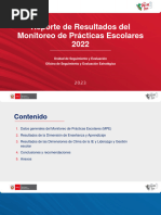 Reporte de Resultados Del Monitoreo de Prácticas Escolares 2022