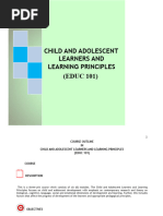 Child and Adolescent Learners and Learning Principles