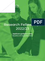 Applicant Guidance For Research Fellowships 2022 23