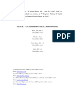 Saúde e A Capacidade para o Trabalho Na Docência