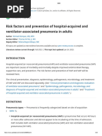 Risk Factors and Prevention of Hospital-Acquired and Ventilator-Associated Pneumonia in Adults