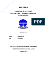 Laporan: Praktikum Ipa Di SD Modul 6 KP 1 Jenis Dan Bentuk Gelombang